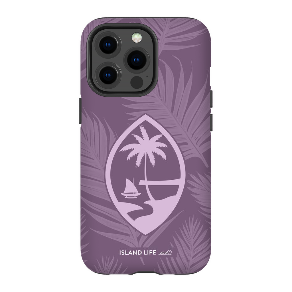 Guam Modern Leaves Purple Premium Glossy Tough Phone Case