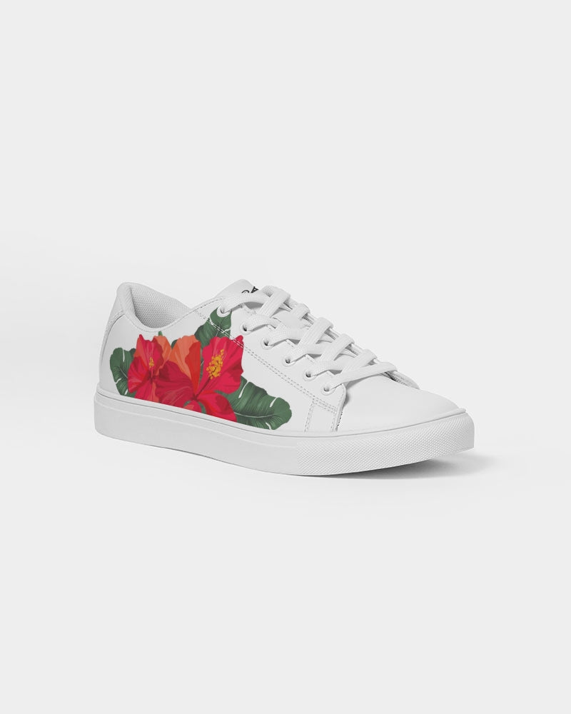 Guam Hibiscus Paradise Red Women's Faux-Leather Sneaker