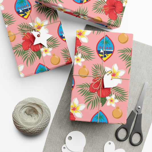 Guam Christmas Flowers Pink Gift Wrapping Paper