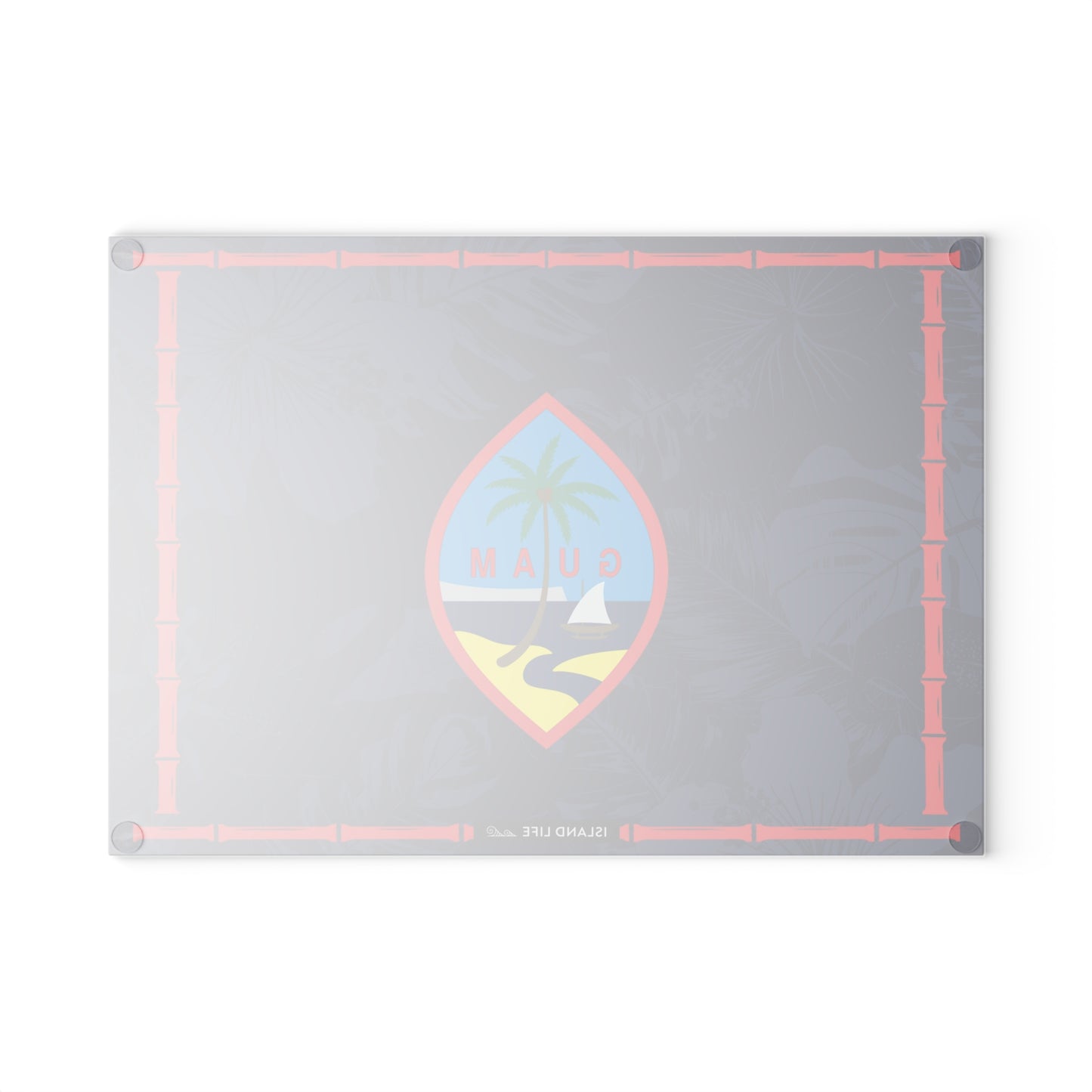 Guam Flag Bamboo Glass Cutting Board