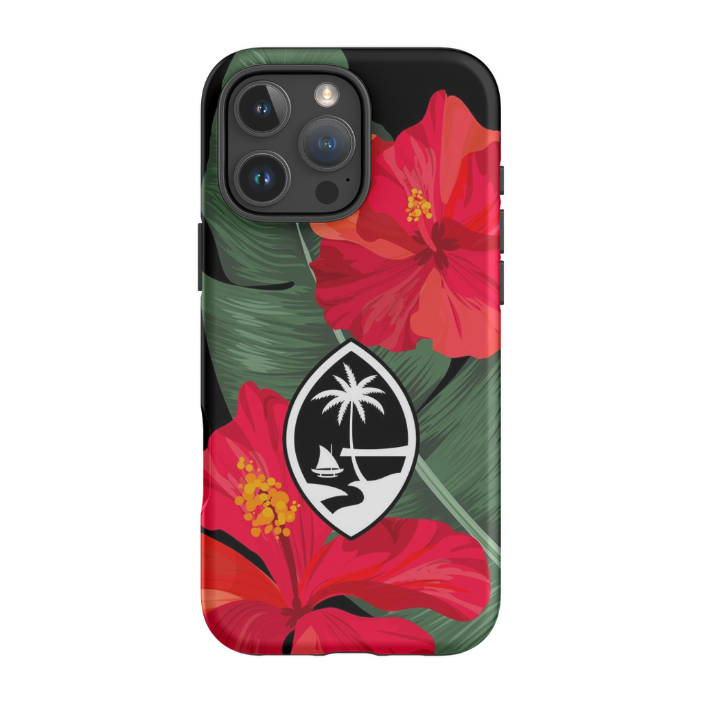 Guam Red Hibiscus Paradise Premium Glossy Tough Phone Case