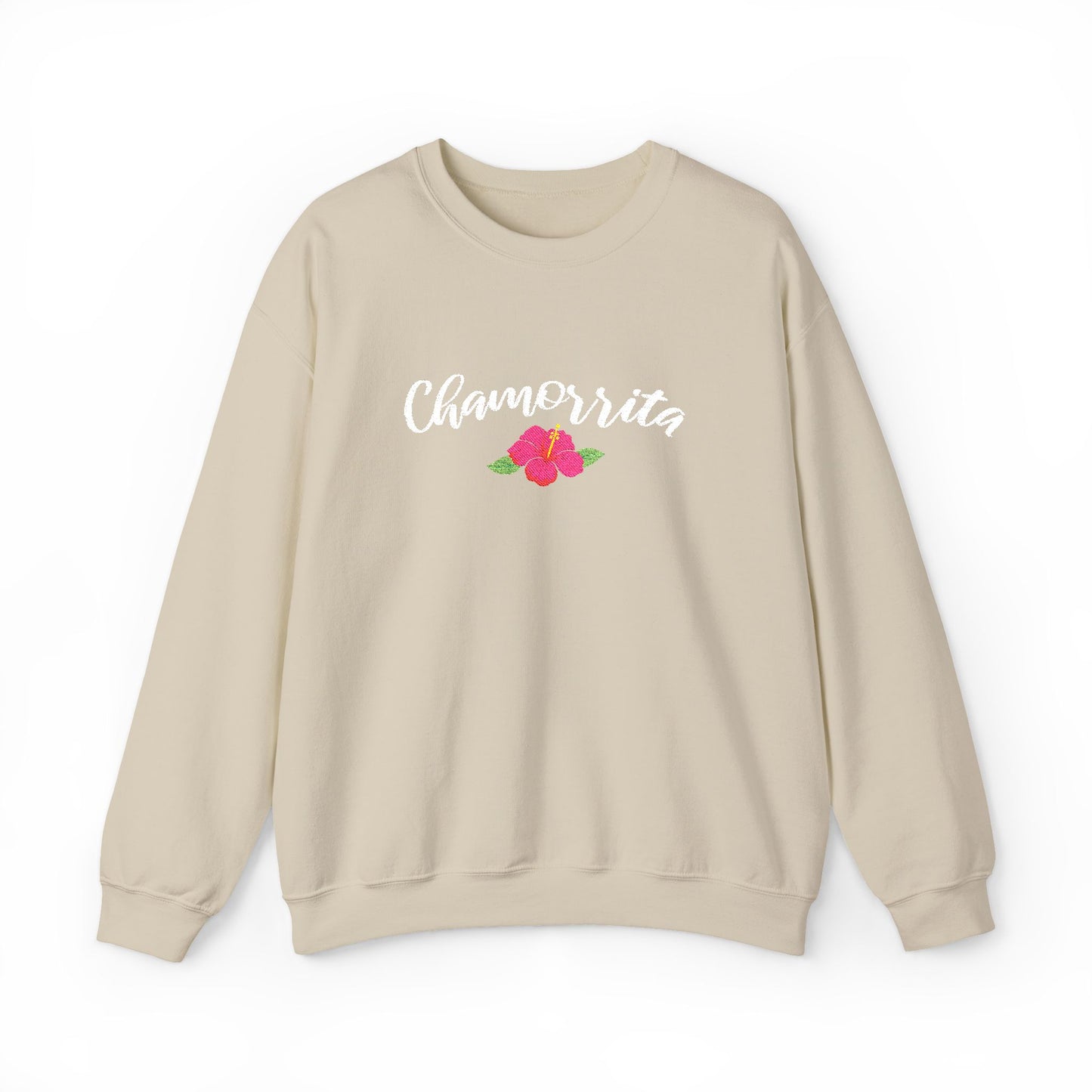 Chamorrita Hibiscus Guam CNMI Embroidered Crewneck Sweatshirt