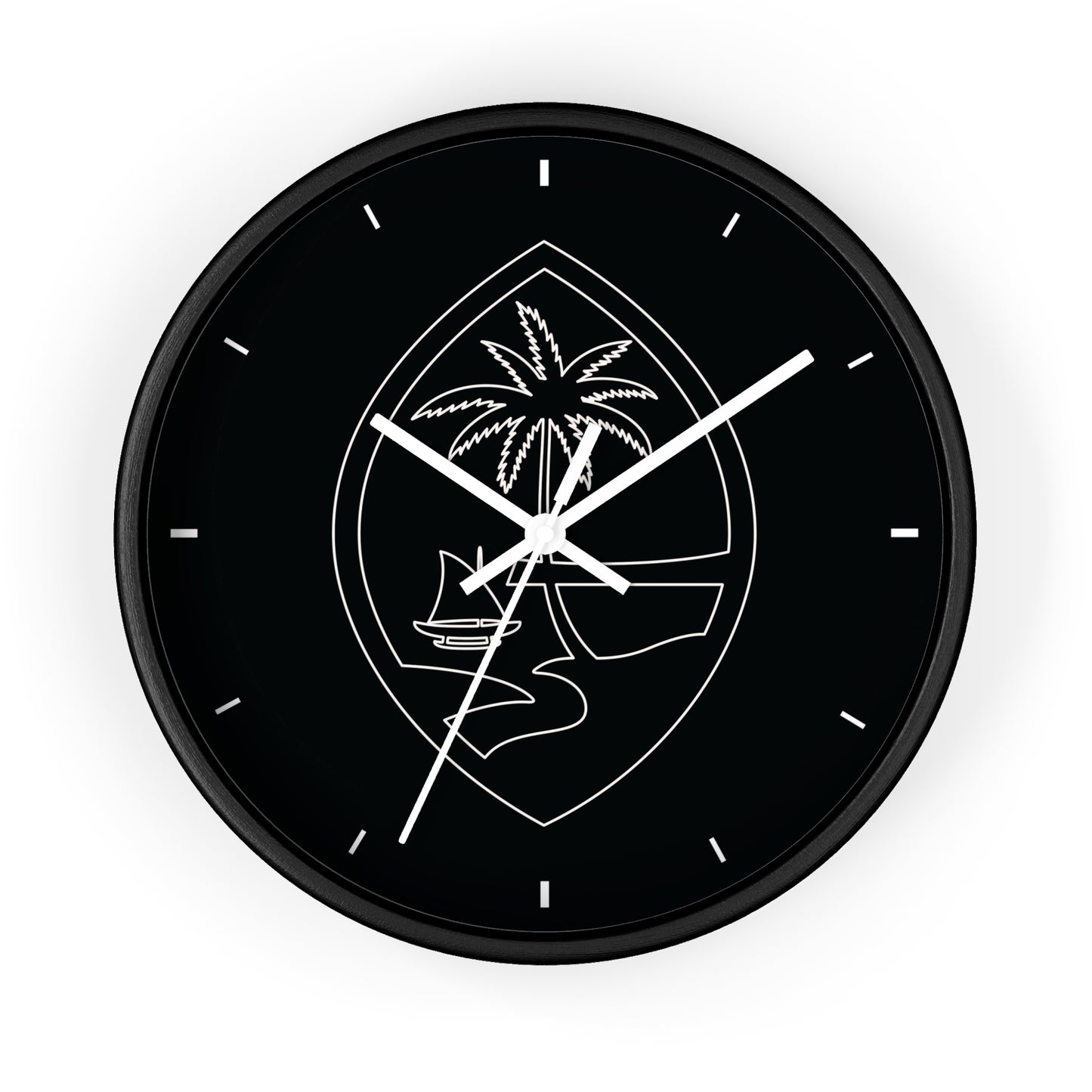 Guam Seal Minimalist Wood Wall Clock