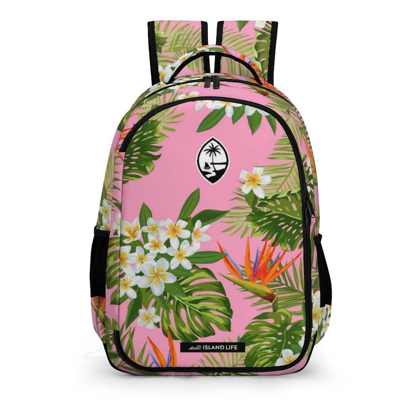Guam Pink Tropical Flowers Organizer Backpack
