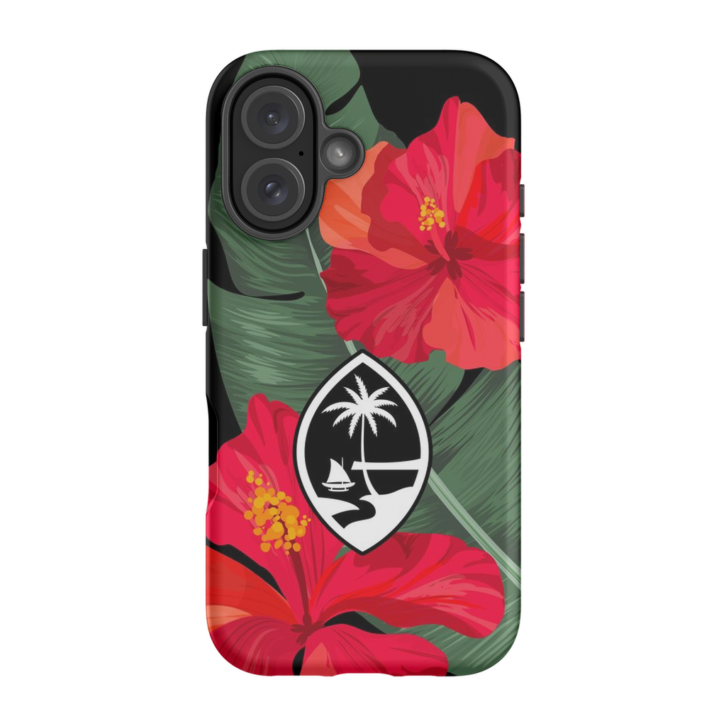 Guam Red Hibiscus Paradise Premium Glossy Tough Phone Case