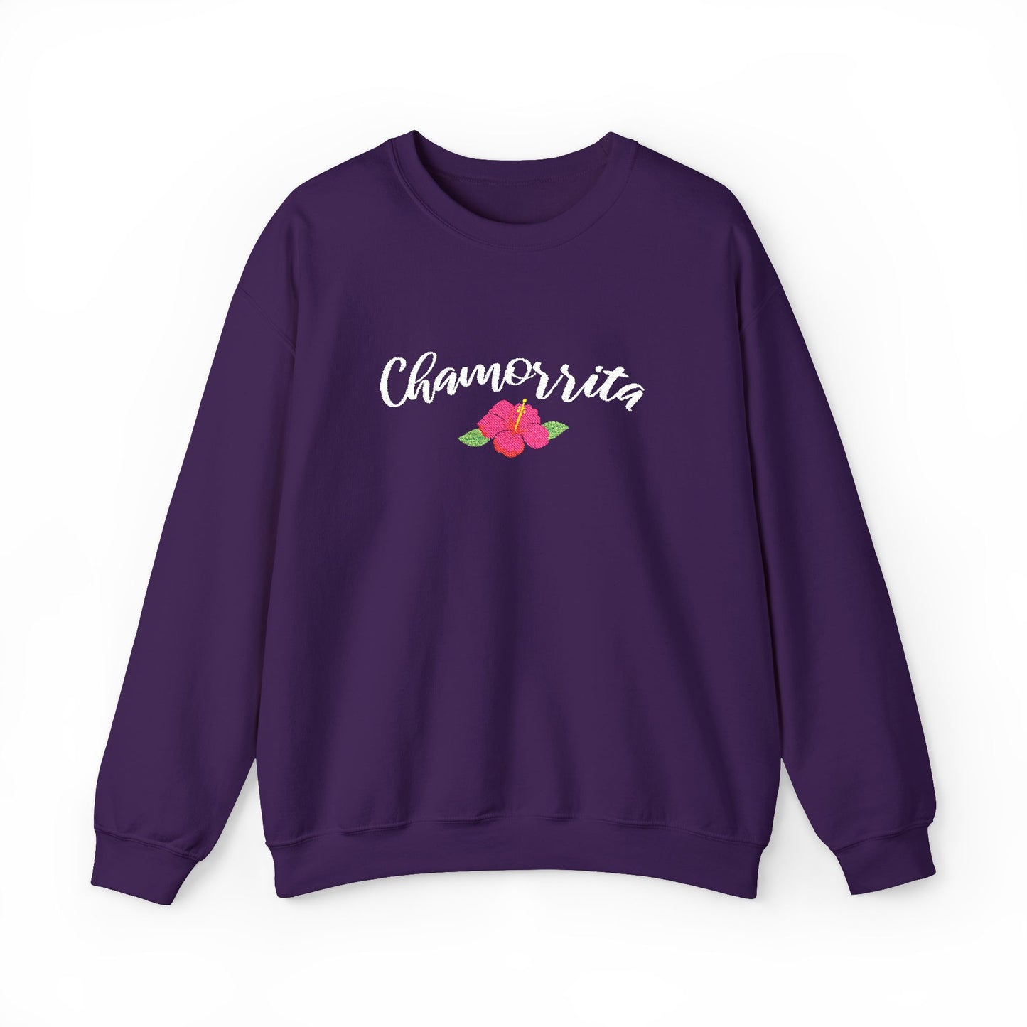 Chamorrita Hibiscus Guam CNMI Embroidered Crewneck Sweatshirt