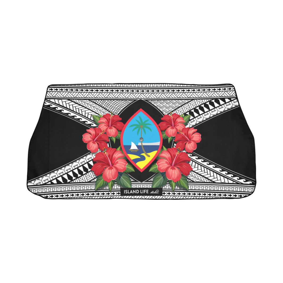 Guahan Tribal Hibiscus Car Sun Shade Umbrella