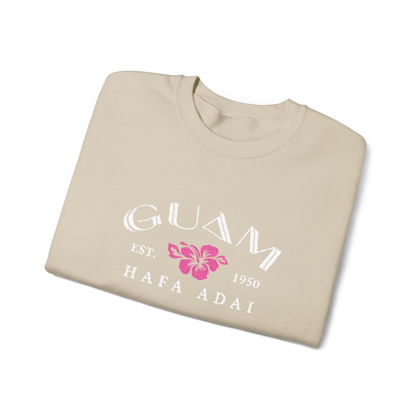Guam Hibiscus Hafa Adai Embroidered Sweatshirt