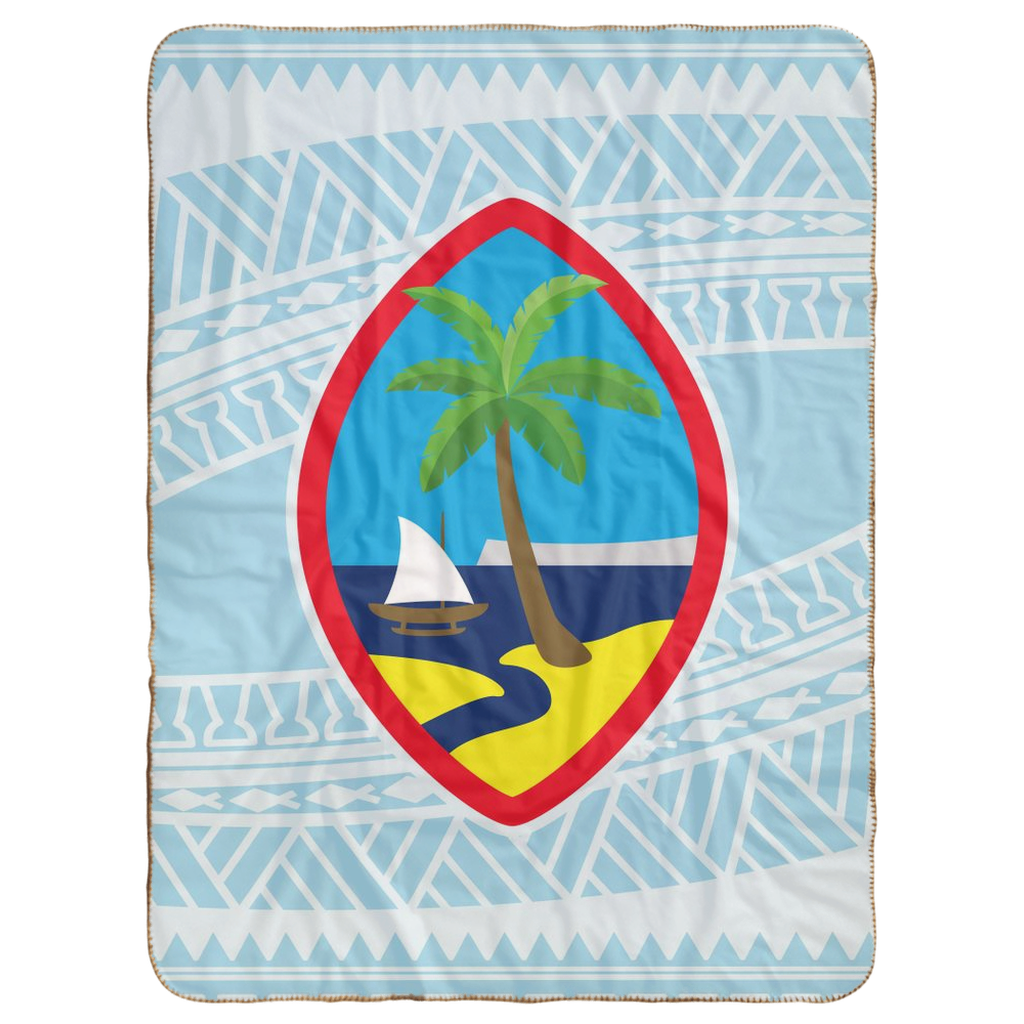 Guam Seal Tribal Blue Baby Sherpa Blanket