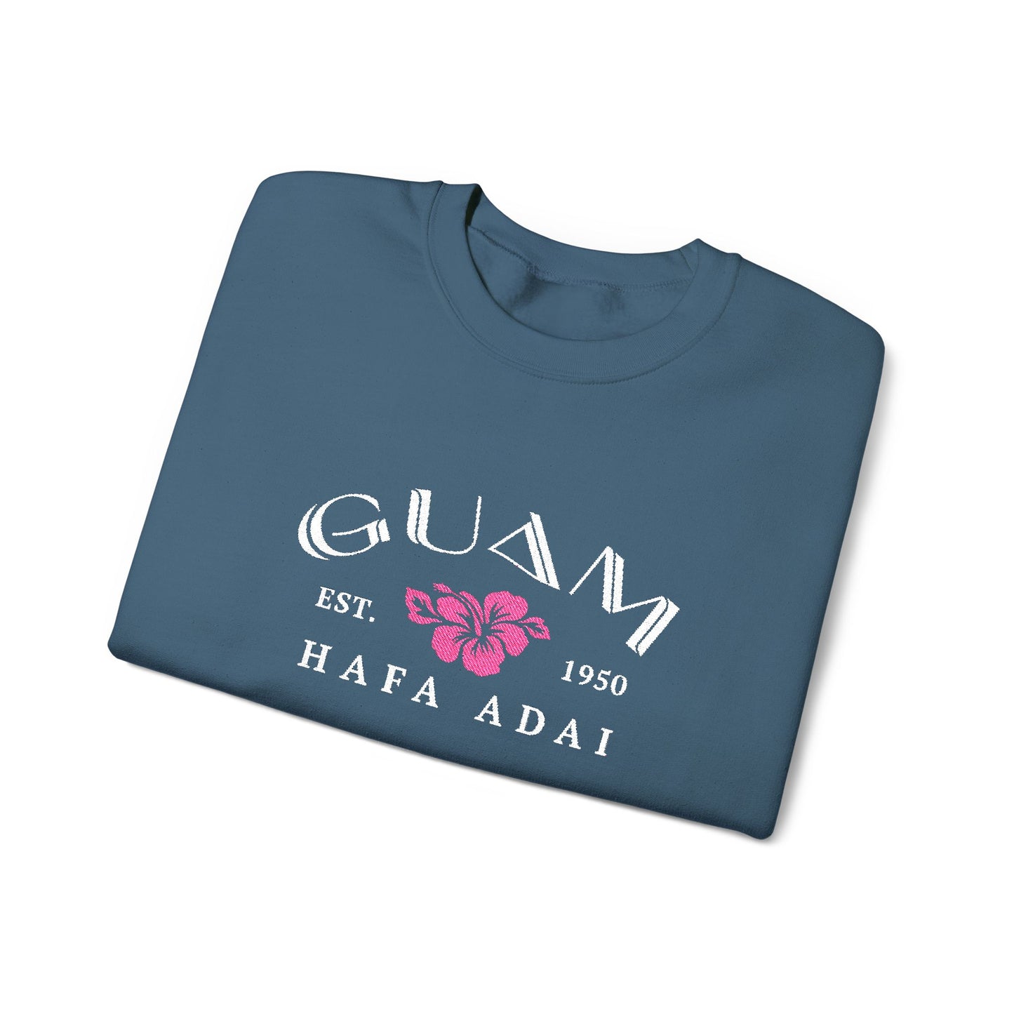 Guam Hibiscus Hafa Adai Embroidered Sweatshirt