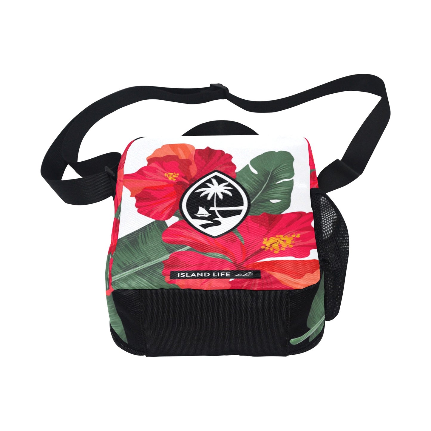 Guam Hibiscus Paradise Red Crossbody Kids Lunch Bag