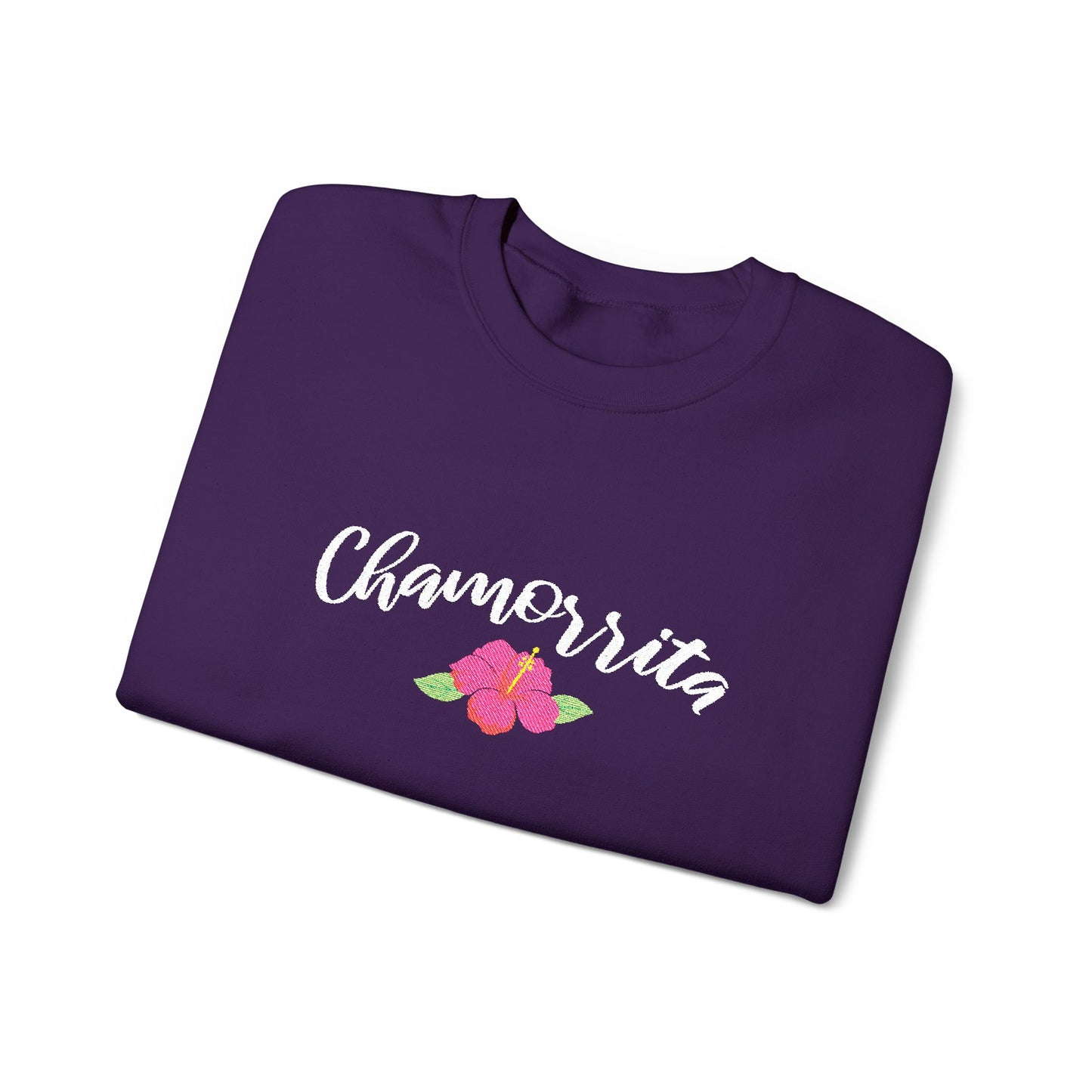 Chamorrita Hibiscus Guam CNMI Embroidered Crewneck Sweatshirt
