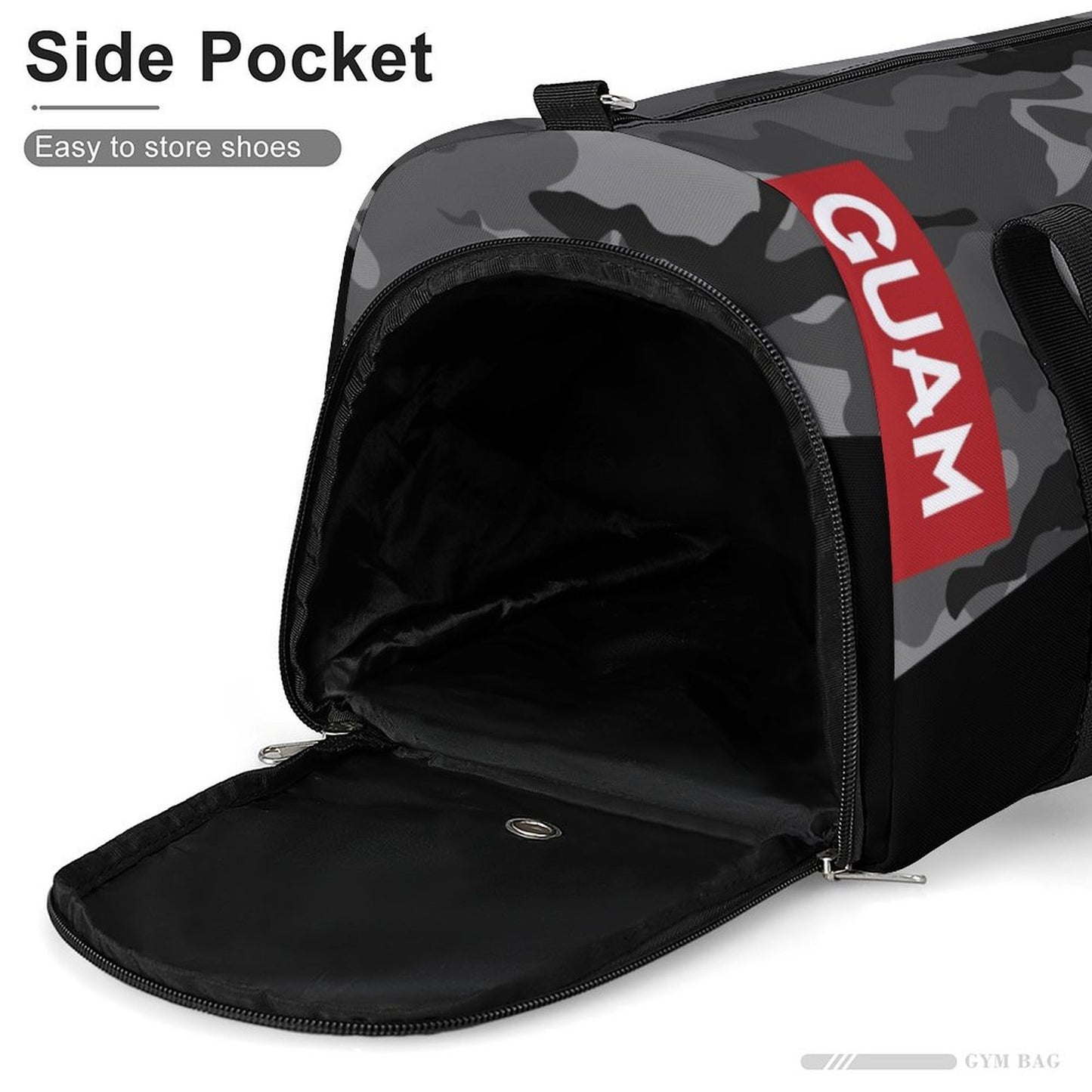 Guam Halftone Gray Camo Gym Bag