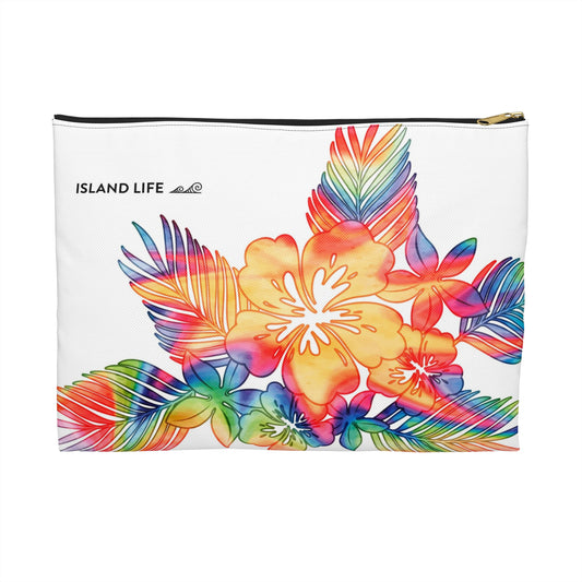 Tropical Hibiscus Tie Dye Guam CNMI Saipan Accessories Carry All Pouch