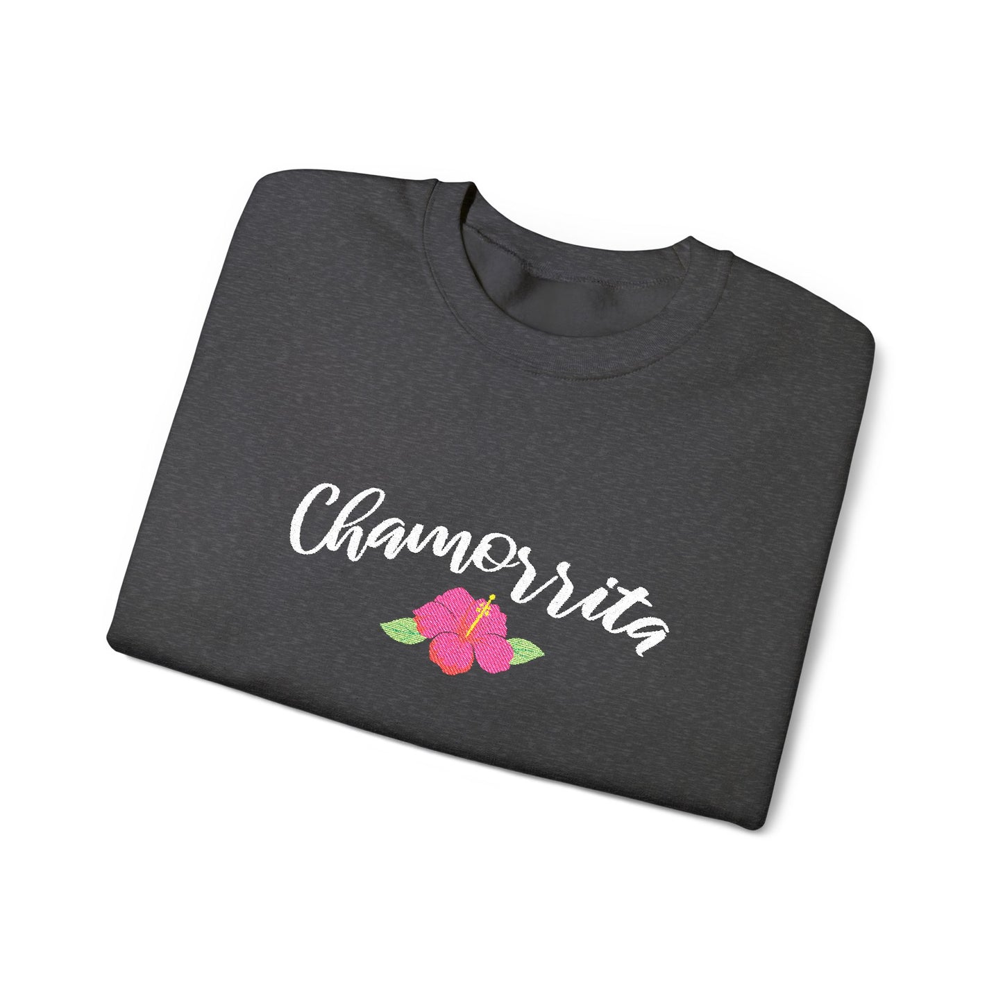 Chamorrita Hibiscus Guam CNMI Embroidered Crewneck Sweatshirt