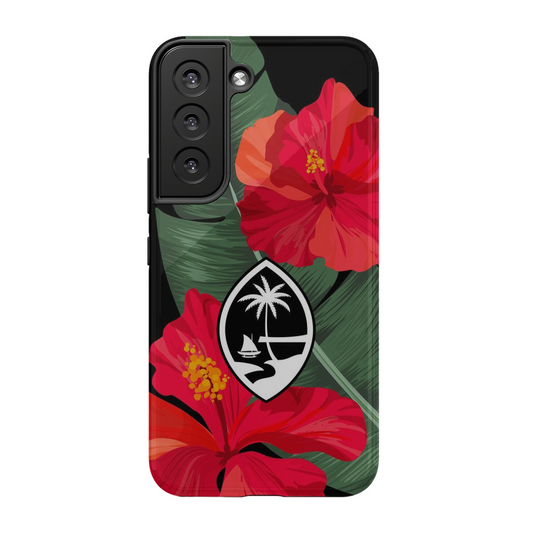 Guam Red Hibiscus Paradise Premium Glossy Tough Phone Case