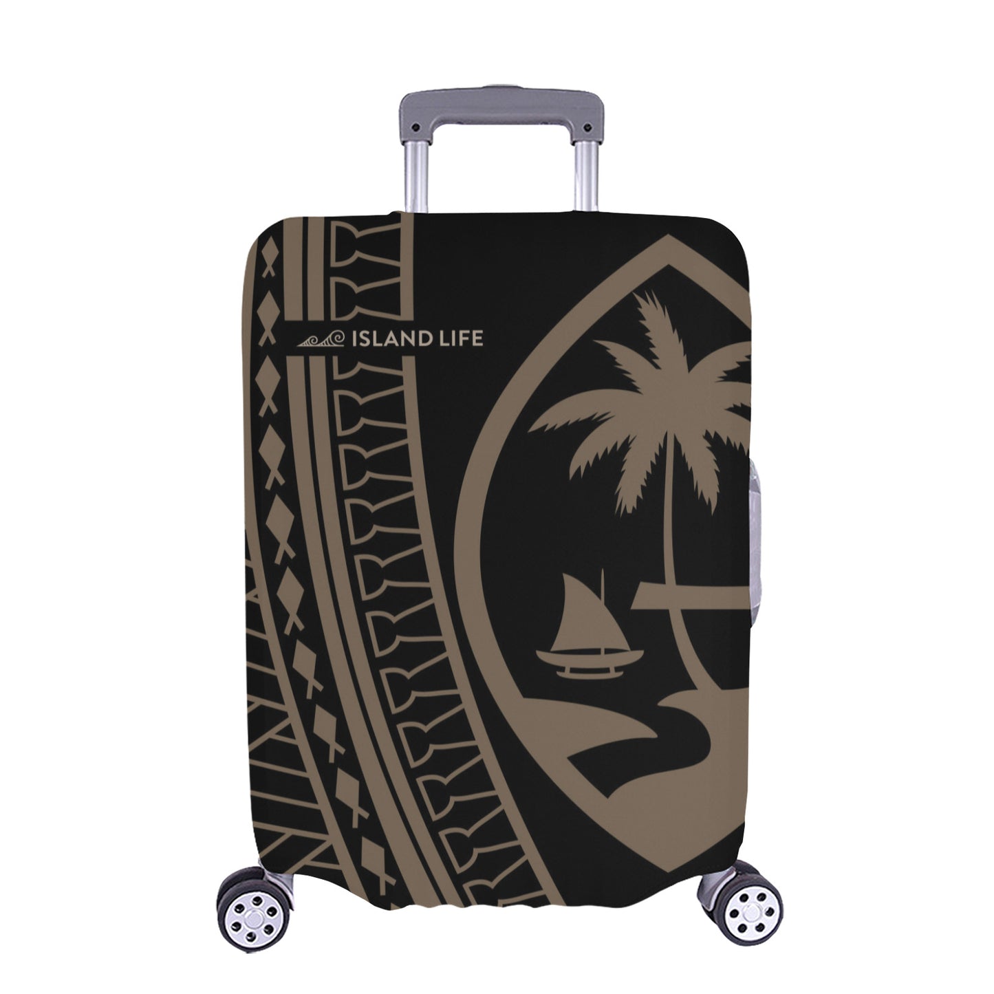 Guam Seal Brown Tribal Luggage Cover