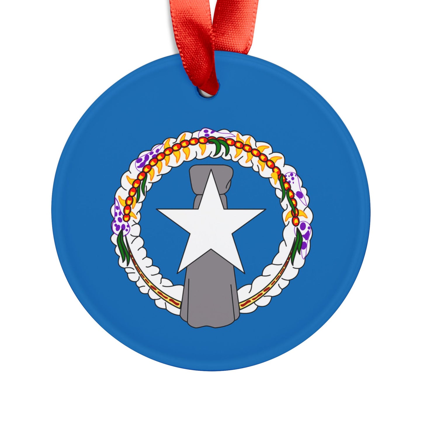 CNMI Seal Saipan Tinian Rota Acrylic Ornament with Ribbon