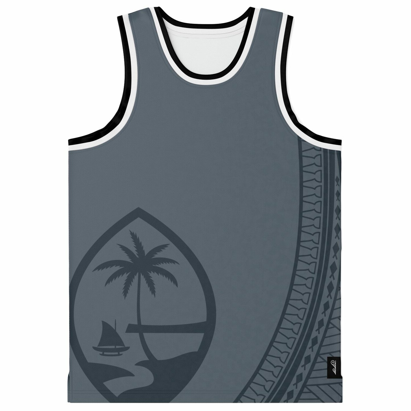 Guam Seal Tribal Gray Basketball Jersey