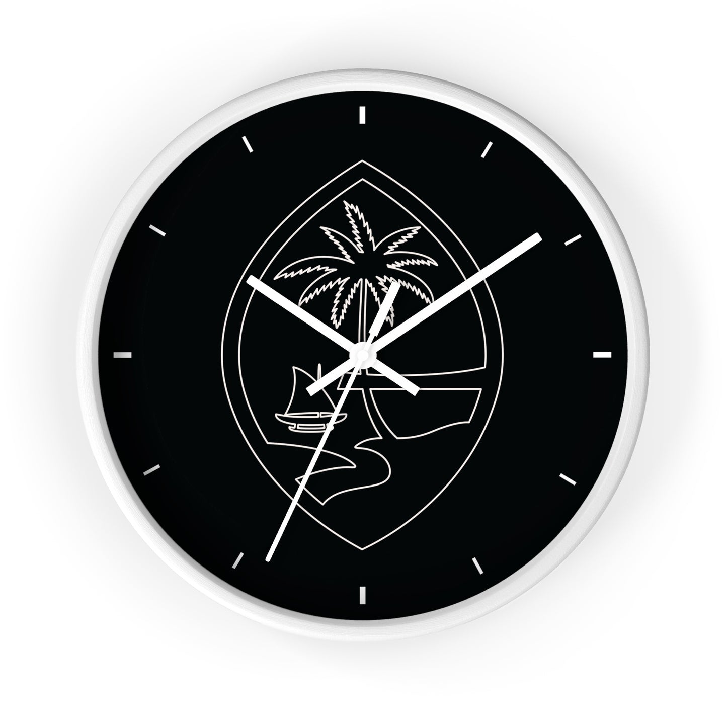 Guam Seal Minimalist Wood Wall Clock