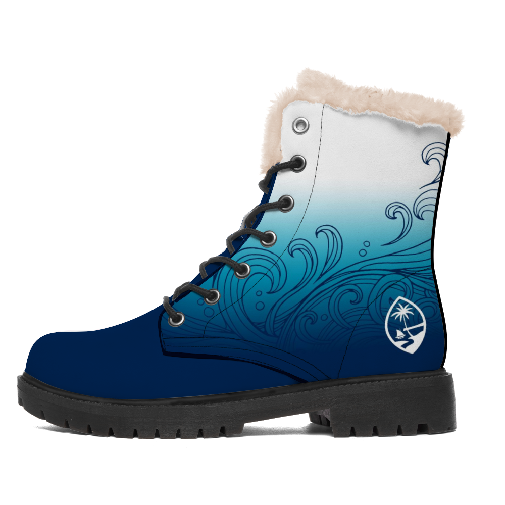 Guam Seal Ombre Waves Faux Fur Winter Boots