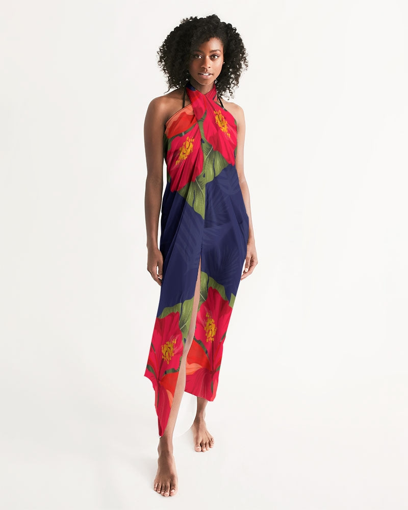 Guam Hibiscus Paradise Sarong Swim Cover Up