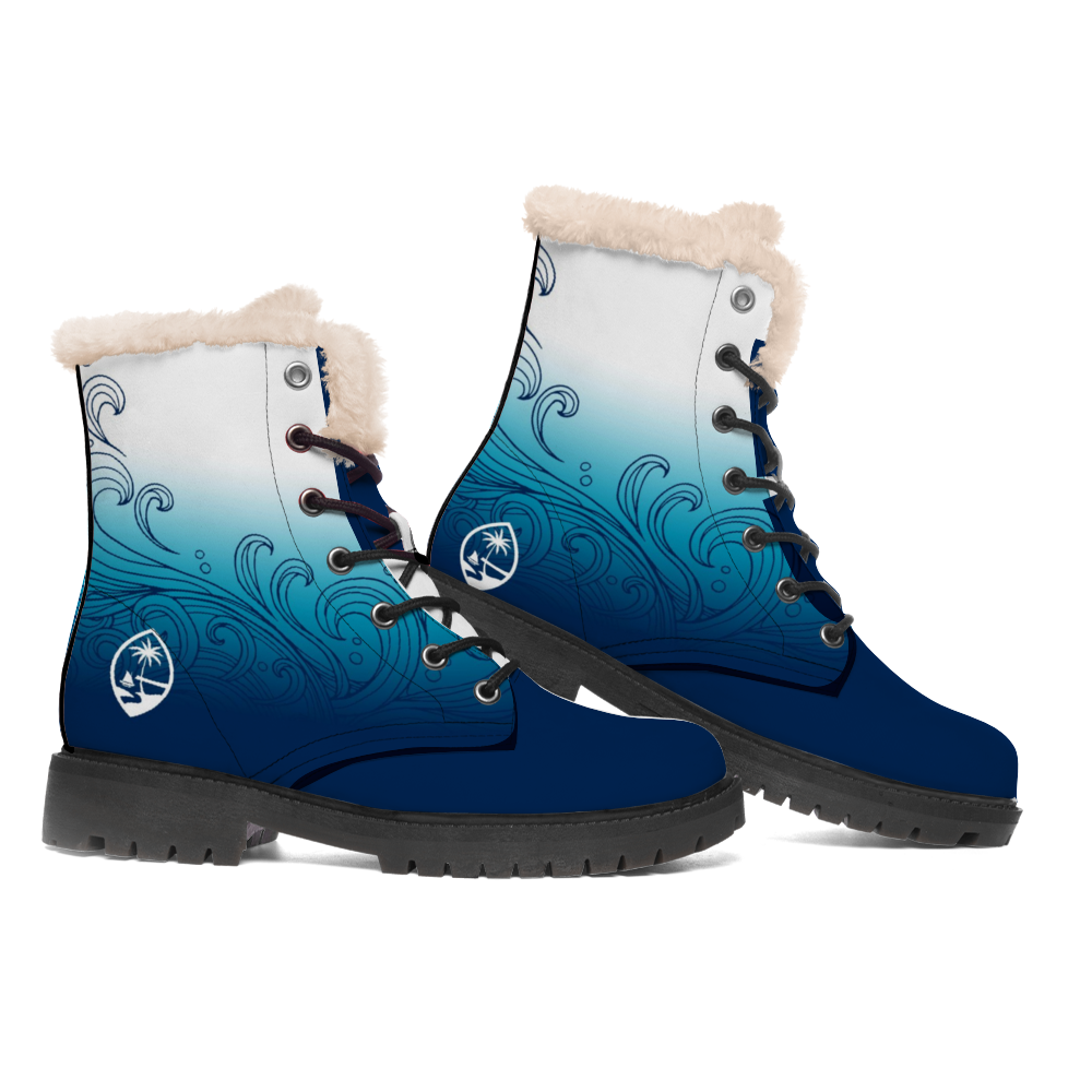 Guam Seal Ombre Waves Faux Fur Winter Boots