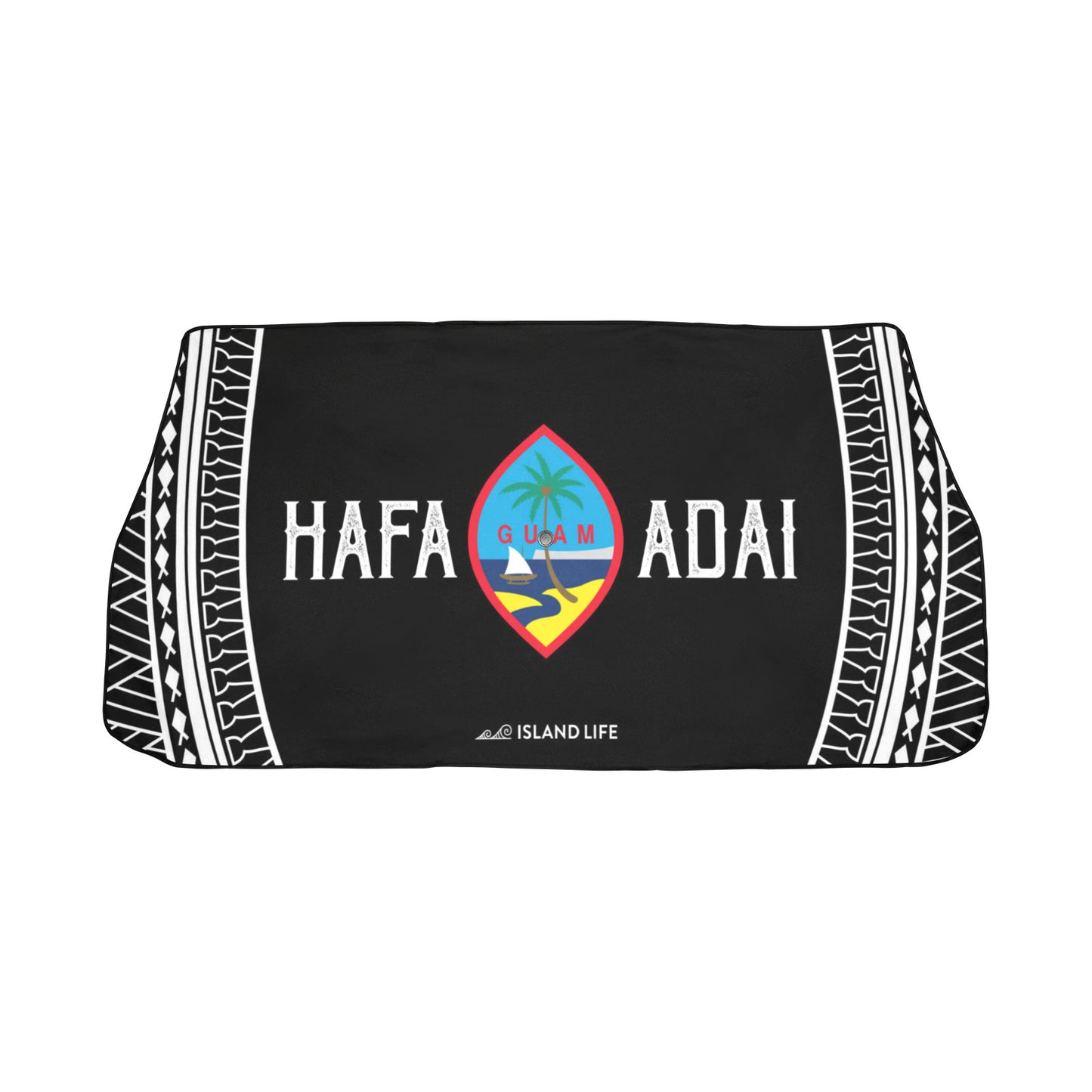 Hafa Adai Guam Tribal Black Car Sun Shade Umbrella