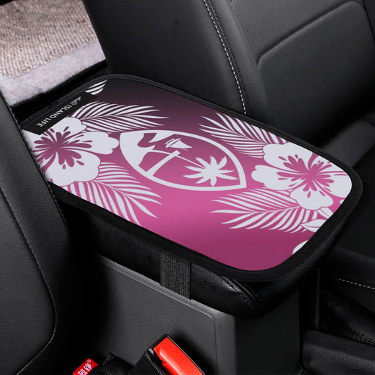 Guam Tropical Hibiscus Pink Car Armrest Cover