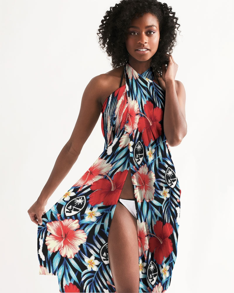 Guam Tropical Floral Sarong Swim Cover Up