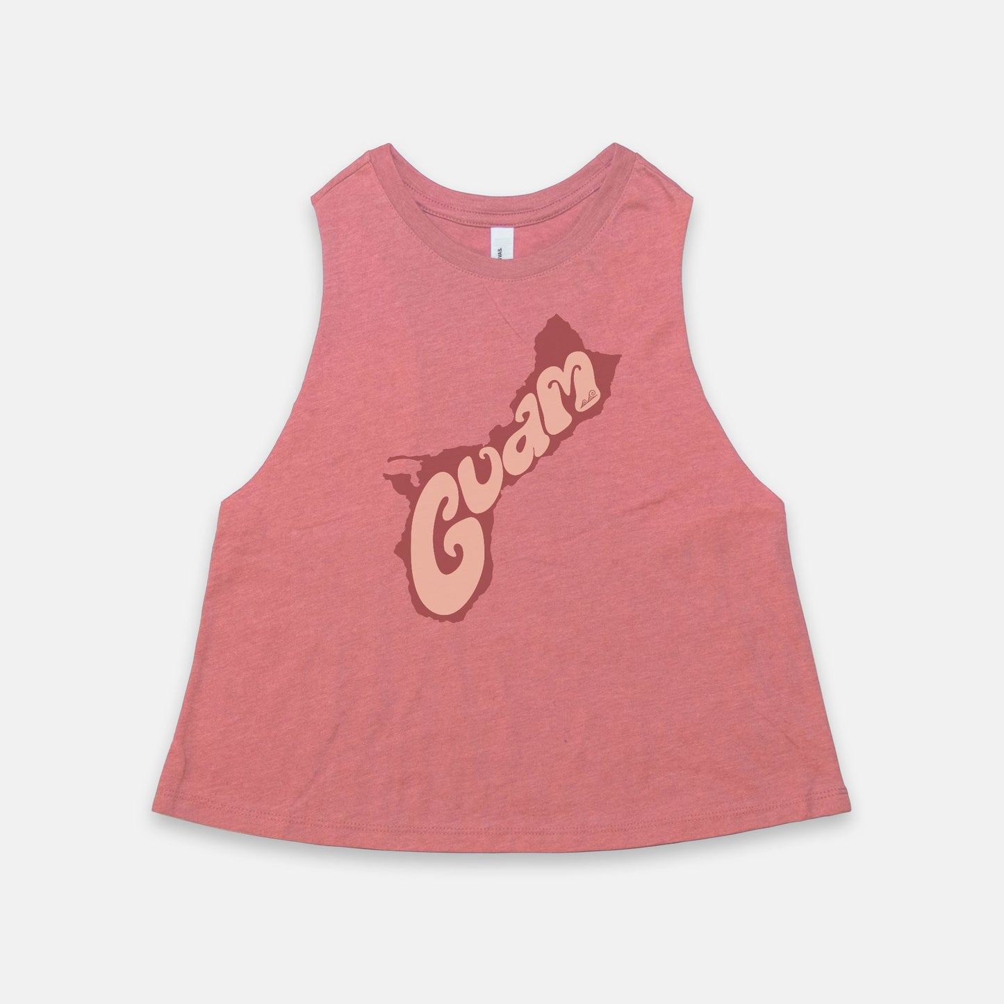 Retro Guam Shape Racerback Cropped Tank Top