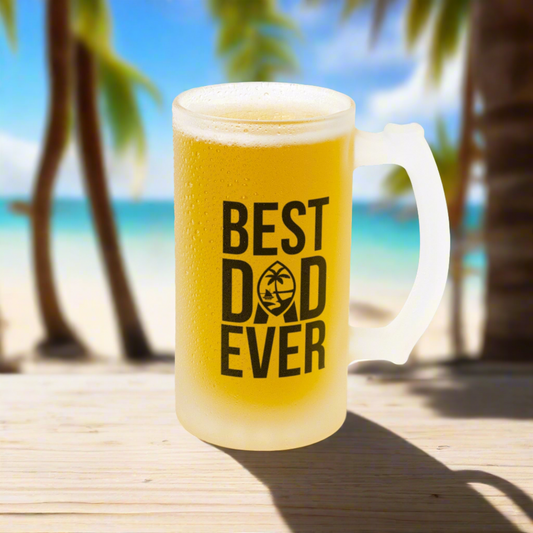 Best Dad Ever Guam Frosted Beer Stein Mug