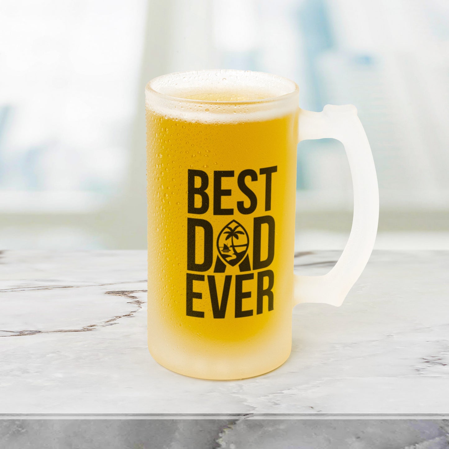 Best Dad Ever Guam Frosted Beer Stein Mug