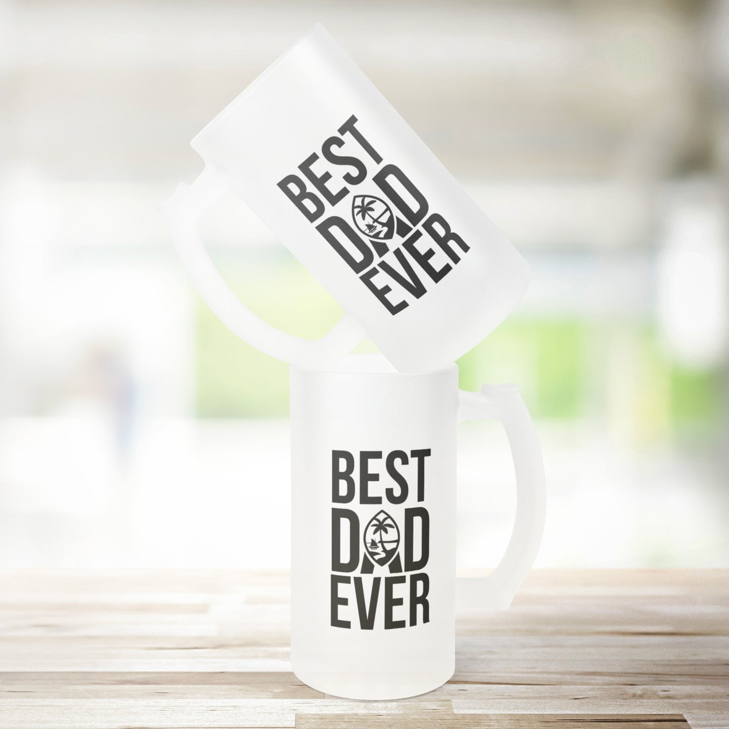 Best Dad Ever Guam Frosted Beer Stein Mug