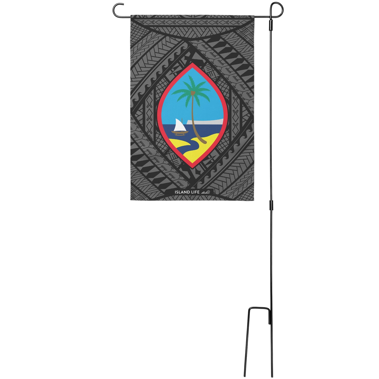 Guahan Tribal Black Double-Sided Garden Flag