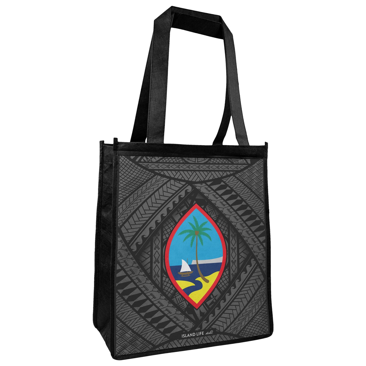 Guahan Tribal Black Grocery Tote Bag