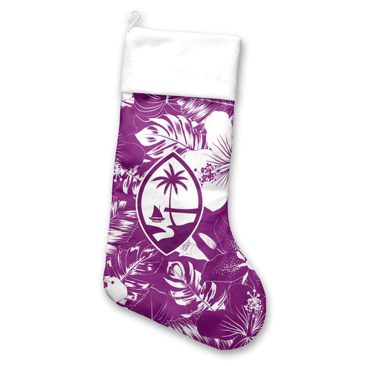 Guam Hibiscus Purple Holiday Christmas Stocking
