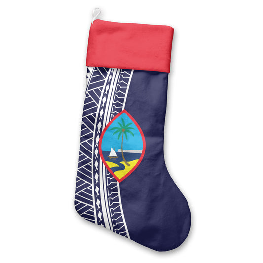 Guam Seal Tribal Blue Holiday Christmas Stocking