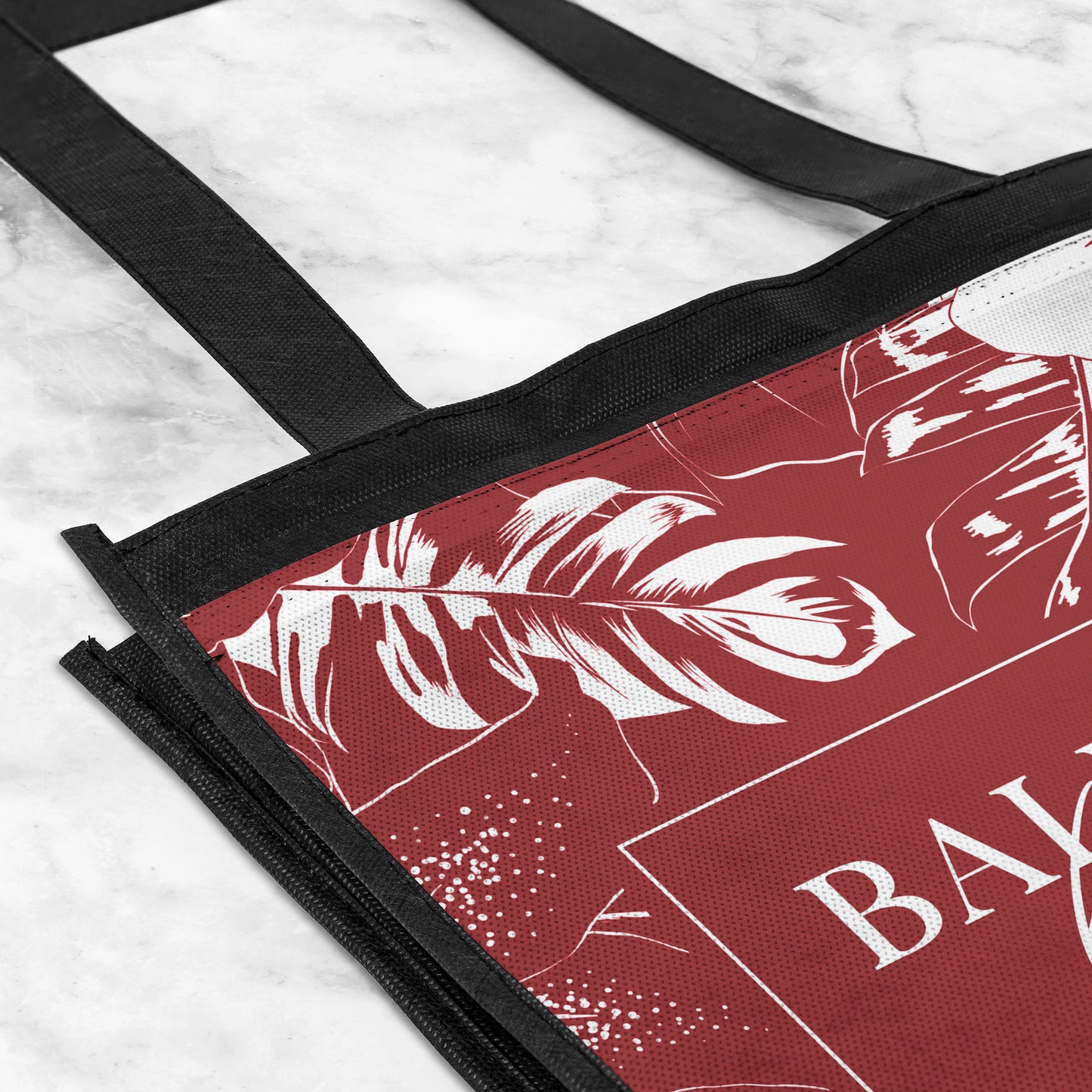 Balutan Bag Guam CNMI Red Floral Grocery Tote Bag