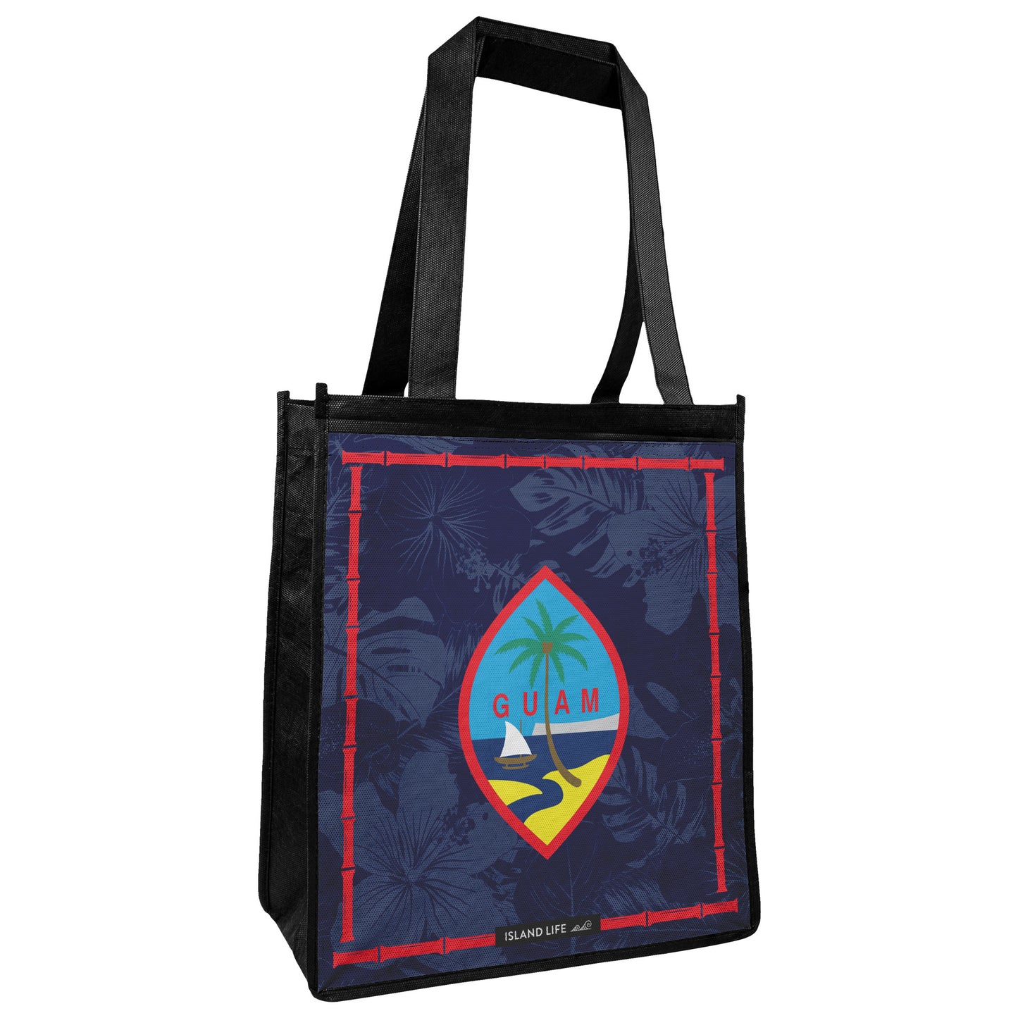 Guam Flag Bamboo Grocery Tote Bag