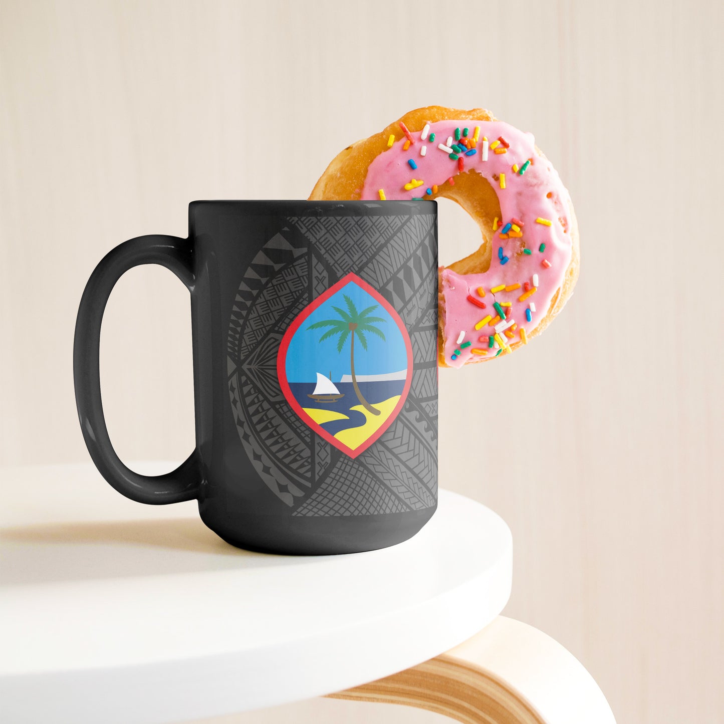 Guam Guahan Tribal 15oz Black Mug