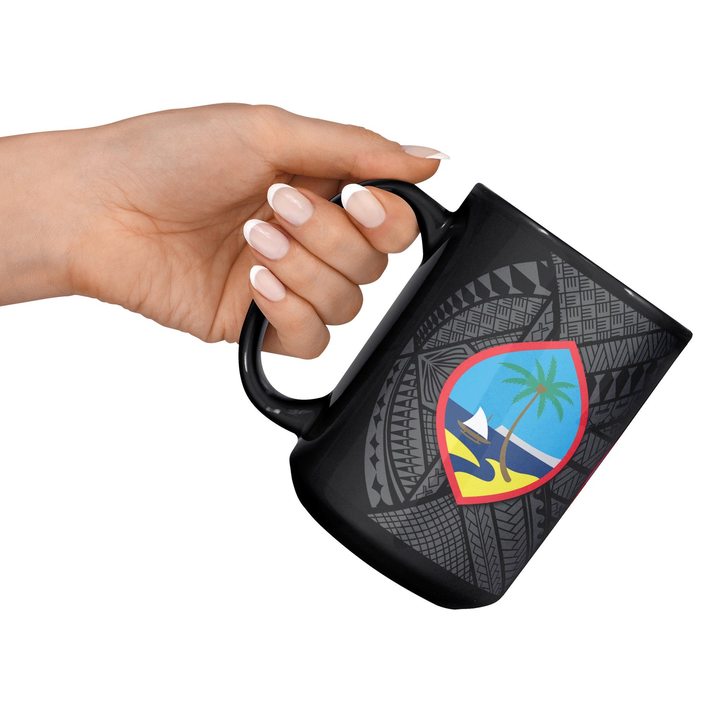 Guam Guahan Tribal 15oz Black Mug