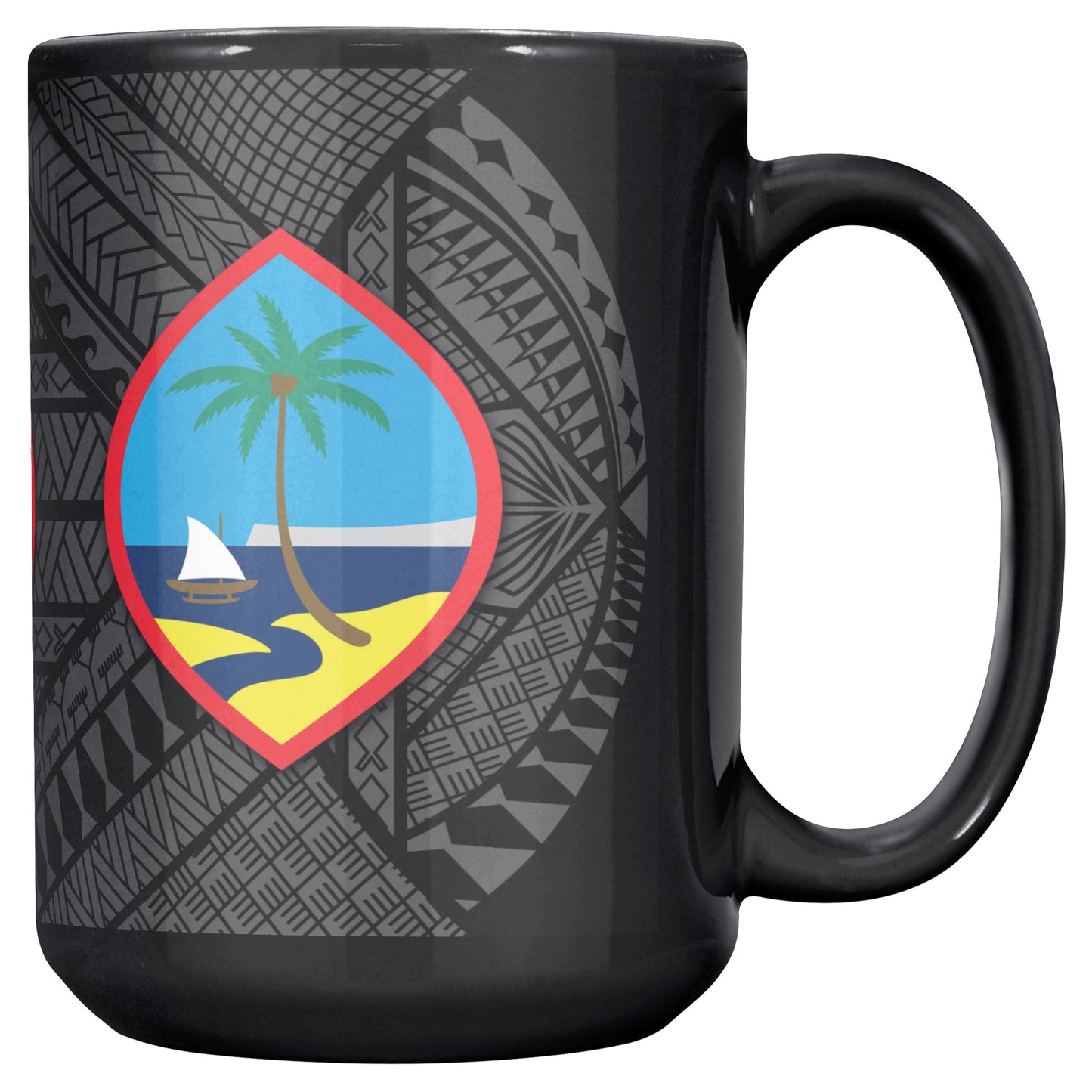 Guam Guahan Tribal 15oz Black Mug