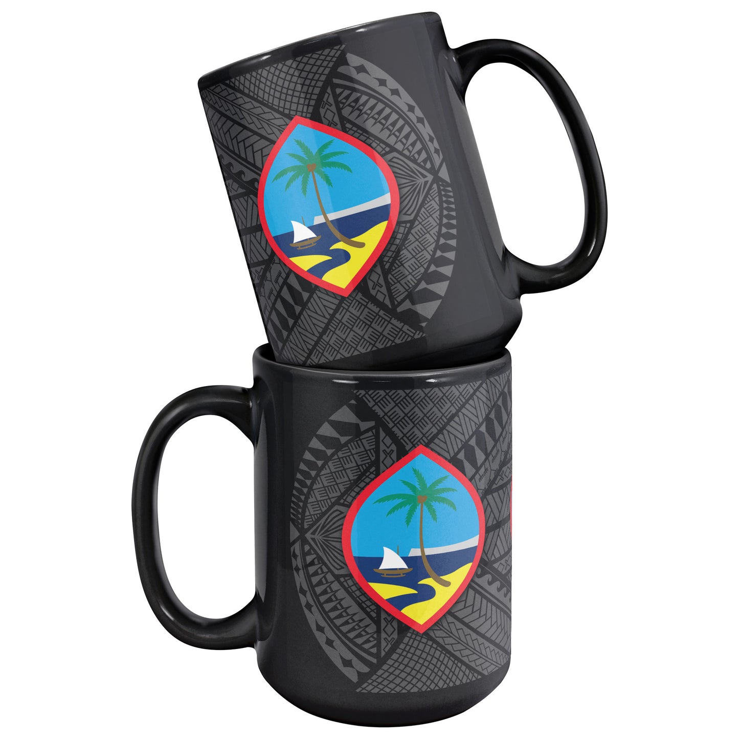 Guam Guahan Tribal 15oz Black Mug