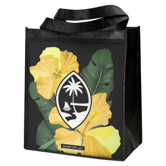 Guam Hibiscus Paradise Yellow Grocery Tote Bag