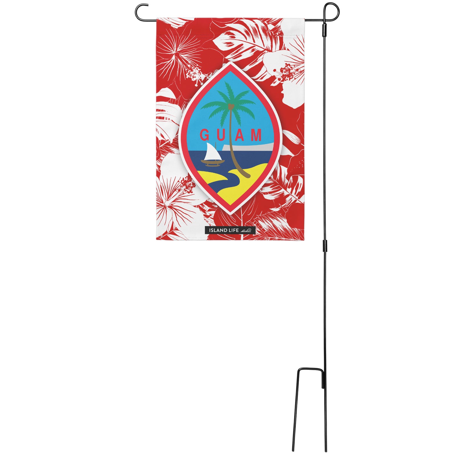 Guam Hibiscus Red Double-Sided Garden Flag