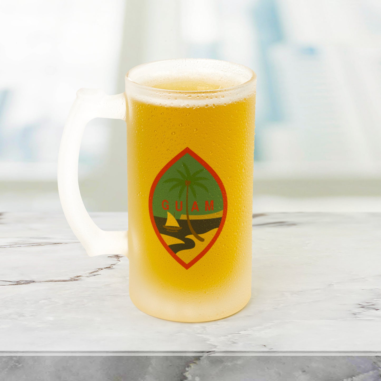 Guam Seal Frosted Beer Stein Mug