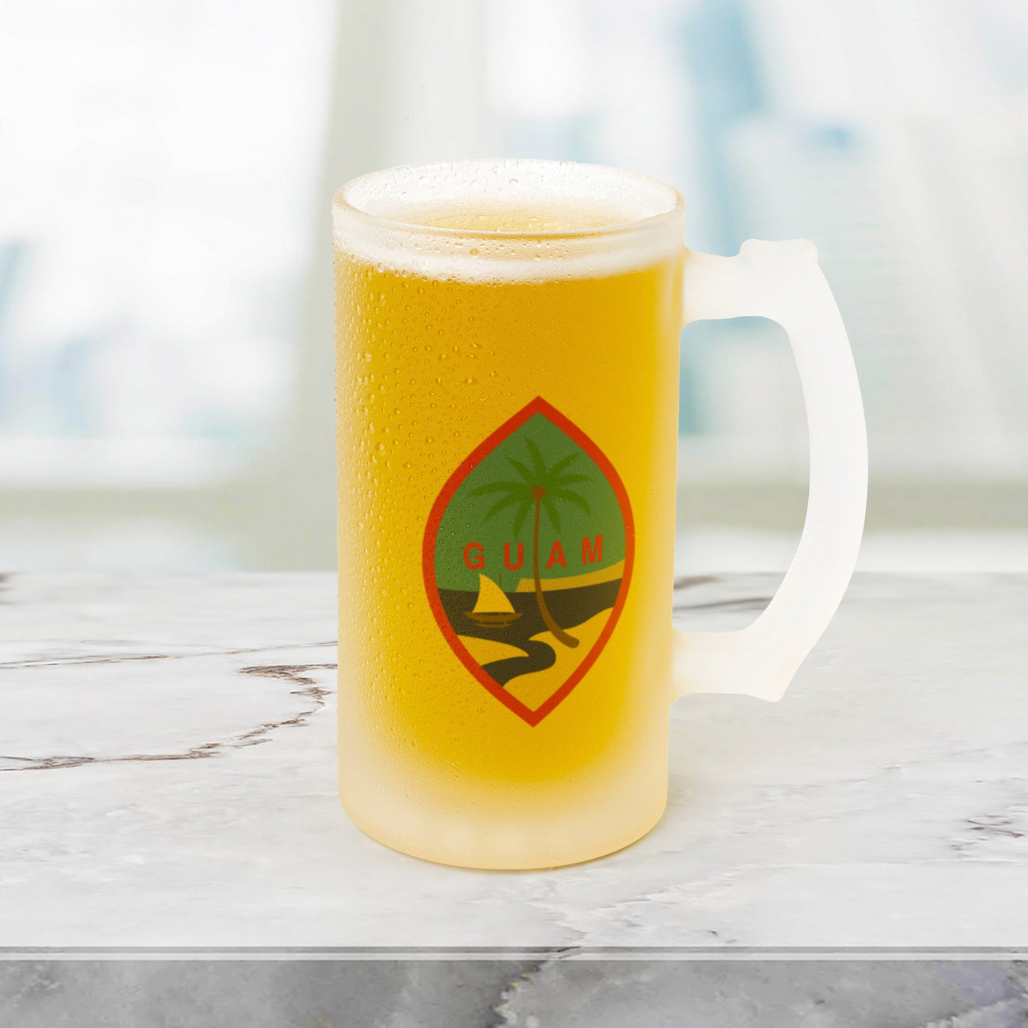 Guam Seal Frosted Beer Stein Mug