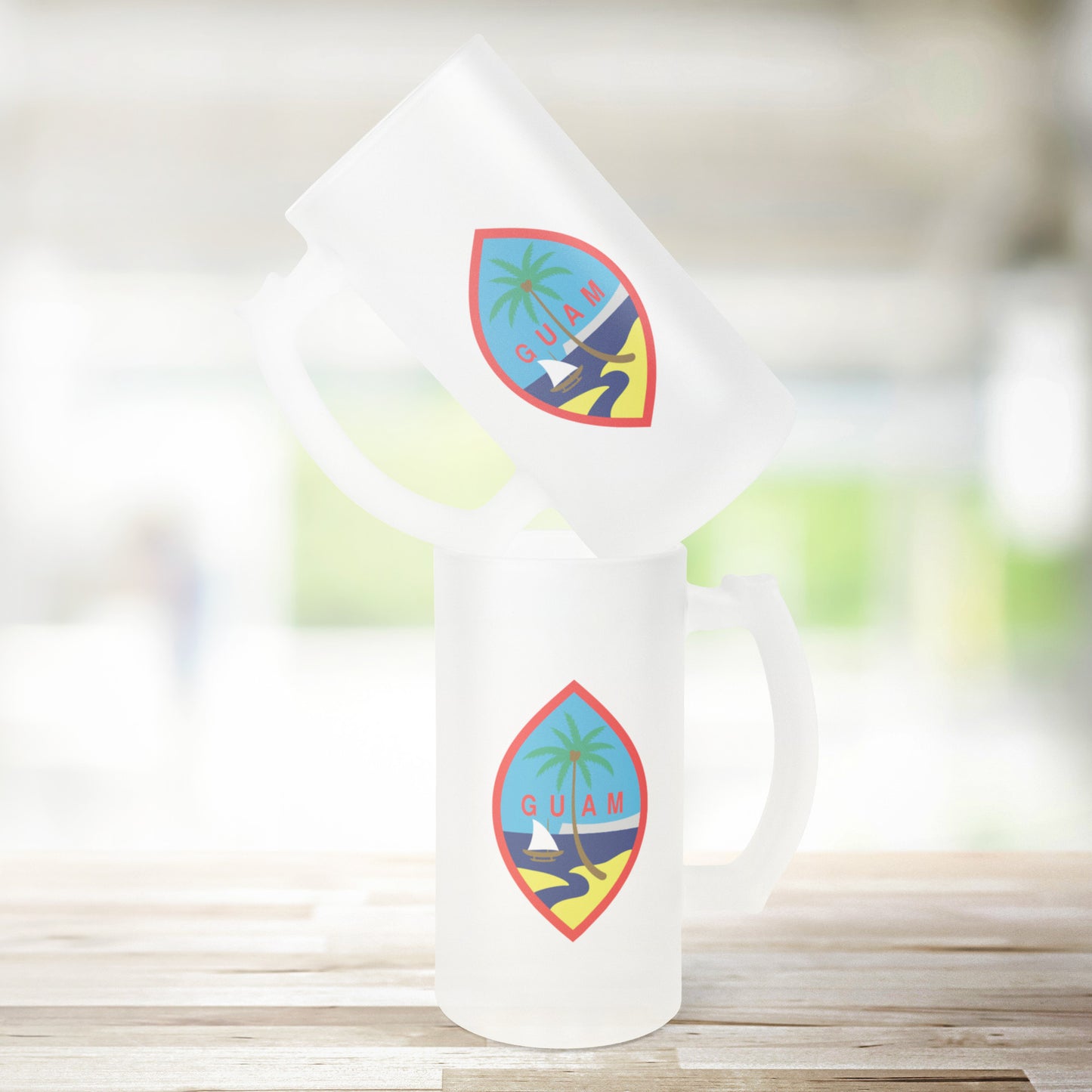 Guam Seal Frosted Beer Stein Mug