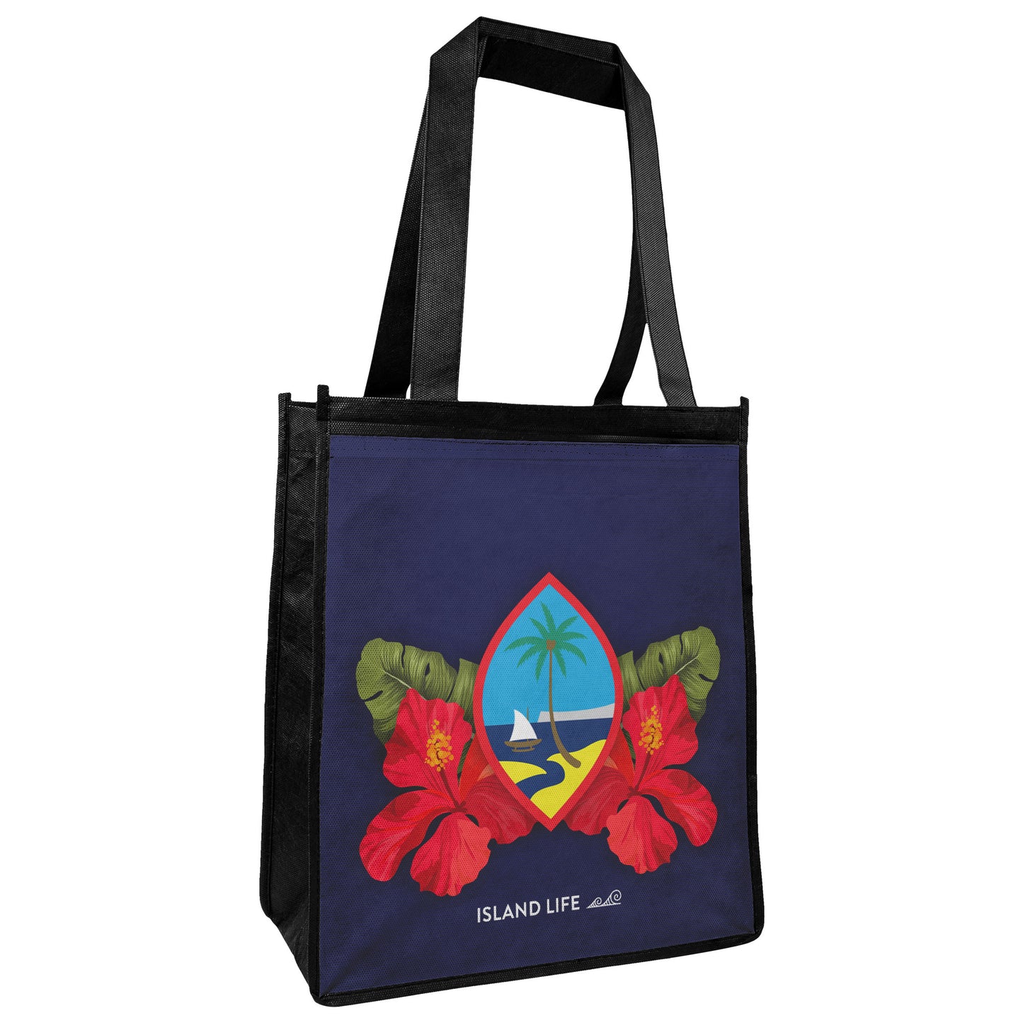 Guam Seal Hibiscus Paradise Grocery Tote Bag